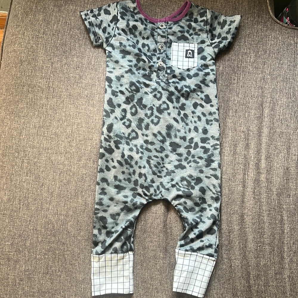Rags Leopard Romper 6-12 Months EUC